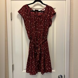 LC Lauren Conrad Burgundy Cherry Dress
